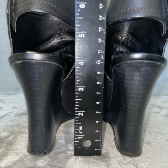 Aldo Joost Black Leather Wedge Open Toe Ankle Bootie Size 8.5 - Picture 6 of 11